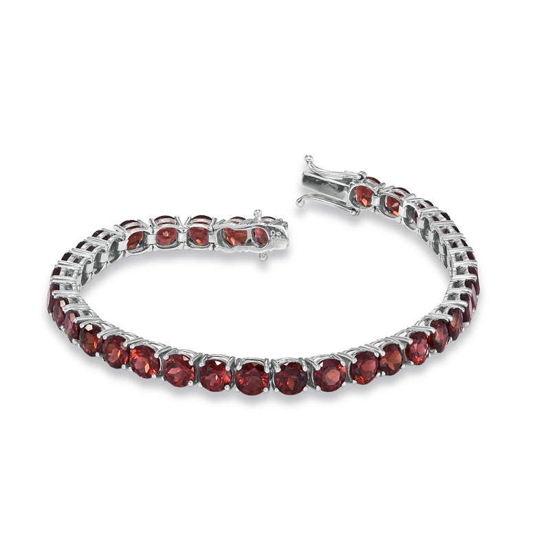 Main Image 2 of 5.0mm Garnet Tennis Bracelet in Sterling Silver