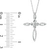 Thumbnail Image 2 of 1/5 CT. T.W. Princess-Cut and Round Diamond Ichthys Cross Pendant in 10K White Gold