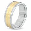 Thumbnail Image 2 of 8.0mm Wedding Band in Sterling Silver and 14K Gold Plate