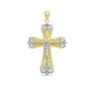 Thumbnail Image 1 of Scroll Crucifix Charm in 10K Tri-Tone Gold