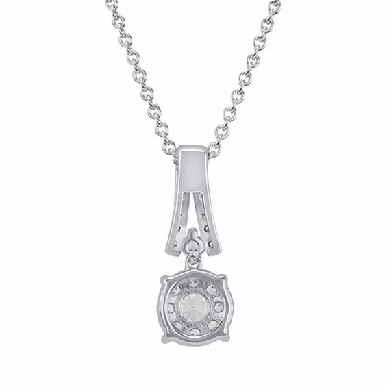 1/2 CT. T.w. Multi-Diamond Pendant in 14K White Gold