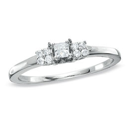 1/8 CT. T.W. Princess-Cut Diamond Promise Ring in 10K White Gold