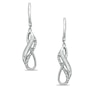 Thumbnail Image 0 of 1/7 CT. T.W. Baguette and Round Diamond Drop Earrings in Sterling Silver