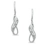 Thumbnail Image 1 of 1/7 CT. T.W. Baguette and Round Diamond Drop Earrings in Sterling Silver