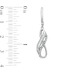 Thumbnail Image 1 of 1/7 CT. T.W. Baguette and Round Diamond Drop Earrings in Sterling Silver
