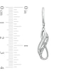 Thumbnail Image 2 of 1/7 CT. T.W. Baguette and Round Diamond Drop Earrings in Sterling Silver