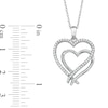 Thumbnail Image 2 of 1/7 CT. T.W. Diamond Double Heart Pendant in Sterling Silver