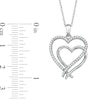 Thumbnail Image 1 of 1/7 CT. T.W. Diamond Double Heart Pendant in Sterling Silver