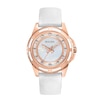 Thumbnail Image 1 of Ladies' Bulova Diamond Accent Rose-Tone Strap Watch with Mother-of-Pearl Dial (Model: 98P119)