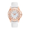 Thumbnail Image 0 of Ladies' Bulova Diamond Accent Rose-Tone Strap Watch with Mother-of-Pearl Dial (Model: 98P119)