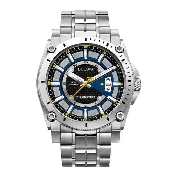 Men's Bulova Precisionist Champlain Watch with Black Carbon Fiber Dial (Model: 96B131)