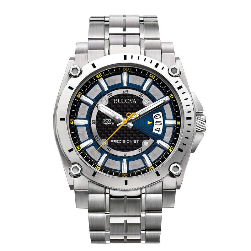 Main Image 1 of Men's Bulova Precisionist Champlain Watch with Black Carbon Fiber Dial (Model: 96B131)