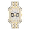 Thumbnail Image 0 of Men's Bulova Crystal Accent Gold-Tone Watch with Rectangular White Dial (Model: 98C109)