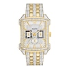 Thumbnail Image 1 of Men's Bulova Crystal Accent Gold-Tone Watch with Rectangular White Dial (Model: 98C109)