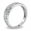 Thumbnail Image 1 of Men's 1/5 CT. T.W. Diamond Double Row Slant Wedding Band in 10K White Gold