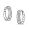 Thumbnail Image 1 of 1/4 CT. T.W. Diamond Hoop Earrings in Sterling Silver