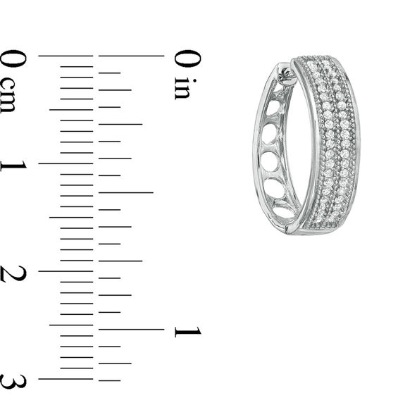 1/4 CT. T.w. Diamond Hoop Earrings in Sterling Silver