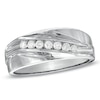 Thumbnail Image 1 of Men's 1/4 CT. T.W. Diamond Seven Stone Wedding Band in 10K White Gold