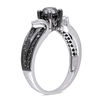 Thumbnail Image 2 of 1 CT. T.W. Black and White Diamond Split Shank Engagement Ring in Sterling Silver