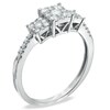 Thumbnail Image 2 of 1/2 CT. T.W. Composite Princess-Cut Diamond Three Stone Ring in 14K White Gold