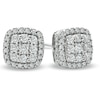 Thumbnail Image 1 of 1 CT. T.W. Diamond Square Cluster Stud Earrings in 10K White Gold