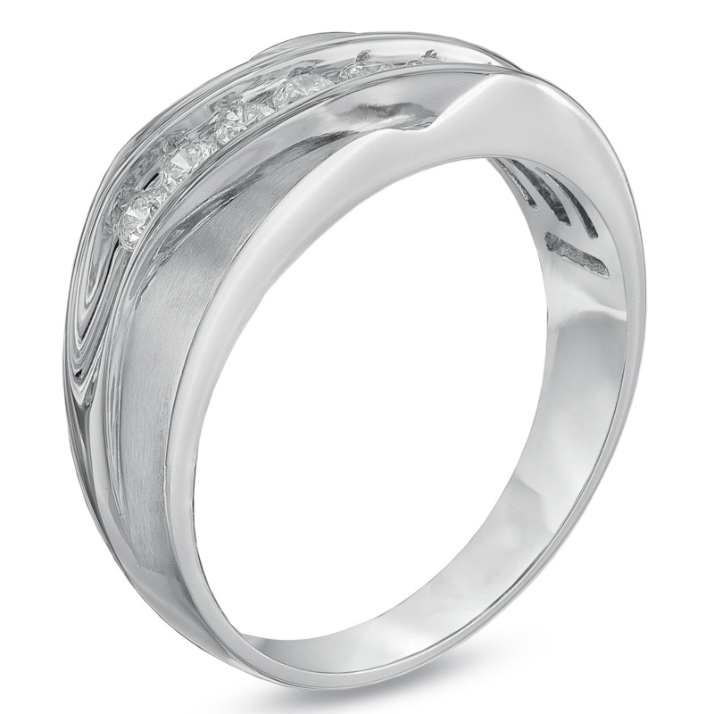 Main Image 2 of 1/2 CT. T.W. Diamond Seven Stone Wedding Band in 10K White Gold