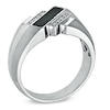 Thumbnail Image 2 of Rectangular Onyx and Diamond Accent Ring in 10K White Gold