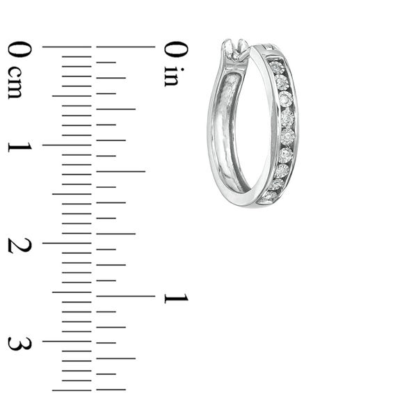 Diamond Accent Hoop Earrings in Sterling Silver | Zales
