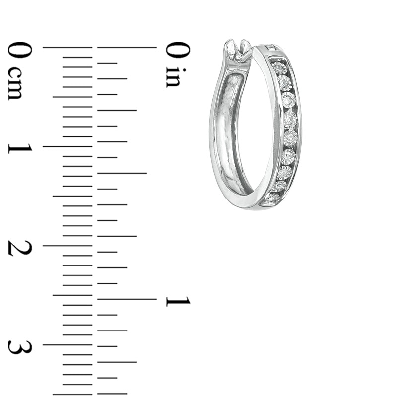 Diamond Accent Hoop Earrings in Sterling Silver