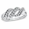 Thumbnail Image 1 of Diamond Accent Three Wave Ring in Sterling Silver