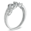 Thumbnail Image 1 of Diamond Accent Three Wave Ring in Sterling Silver