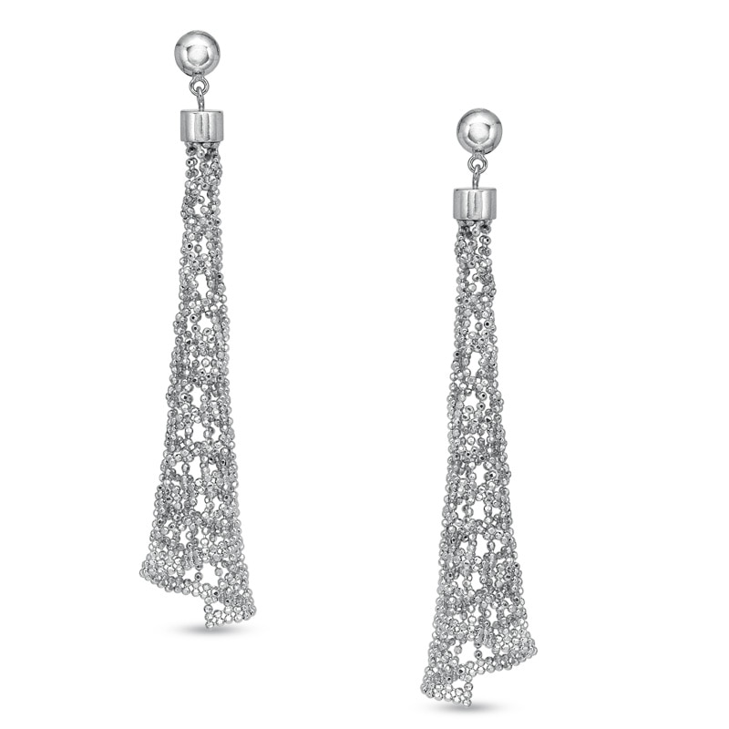 Main Image 1 of Beaded Dangle Earrings in Sterling Silver