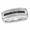 Thumbnail Image 1 of 1/2 CT. T.W. Black Diamond Channel Band in Sterling Silver