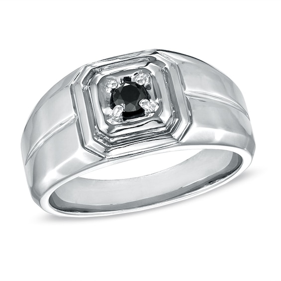 1/5 CT. T.w. Black Diamond Ring in Sterling Silver