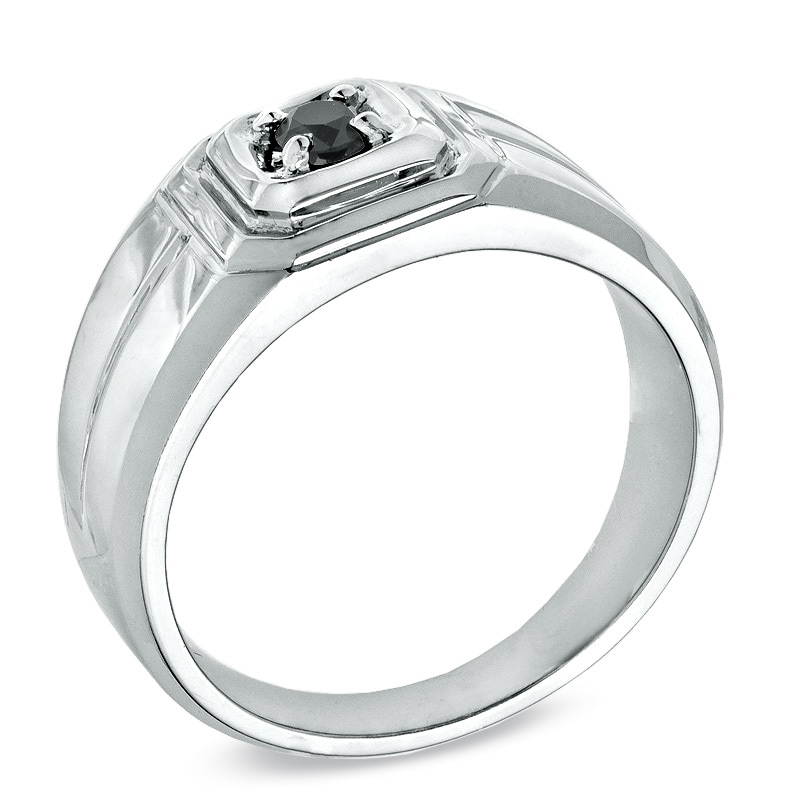 Main Image 2 of 1/5 CT. T.W. Black Diamond Ring in Sterling Silver