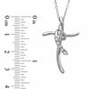 Thumbnail Image 2 of Diamond Accent Twirl Cross Pendant in Sterling Silver