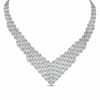 Sterling Silver Beaded Bib Necklace - 17"