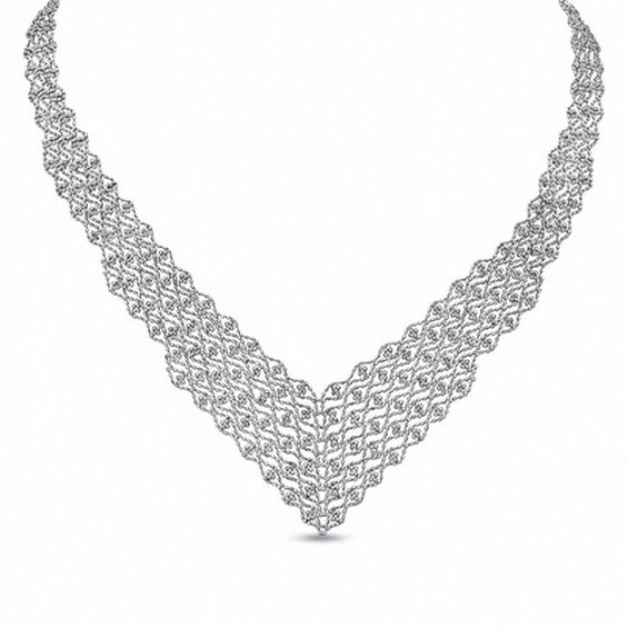 Sterling Silver Beaded Bib Necklace