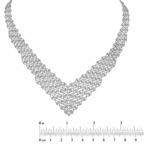 Sterling Silver Beaded Bib Necklace