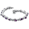 Thumbnail Image 1 of Pear-Shaped Amethyst and 1/10 CT. T.W. Diamond Bracelet in Sterling Silver