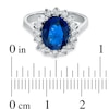Thumbnail Image 2 of Your Stone Your Story™ Oval Blue Sapphire and 1/2 CT. T.W. Diamond Frame Ring in 14K White Gold