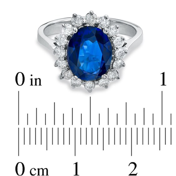 Your Stone Your Story™ Oval Blue Sapphire and 1/2 CT. T.W. Diamond Frame Ring in 14K White Gold Your Stone Your Story™ Oval Blue Sapphire and 1/2 CT. T.W. Diamond Frame Ring in 14K White Gold