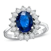 Thumbnail Image 1 of Your Stone Your Story™ Oval Blue Sapphire and 5/8 CT. T.W. Diamond Frame Ring in 14K White Gold