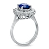 Thumbnail Image 2 of Your Stone Your Story™ Oval Blue Sapphire and 5/8 CT. T.W. Diamond Frame Ring in 14K White Gold