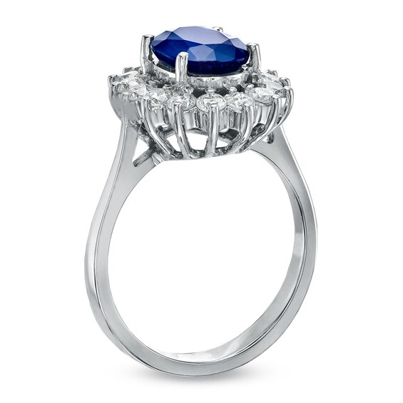 Your Stone Your Storyâ¢ Oval Blue Sapphire and 5/8 CT. T.w. Diamond Frame Ring in 14K Gold