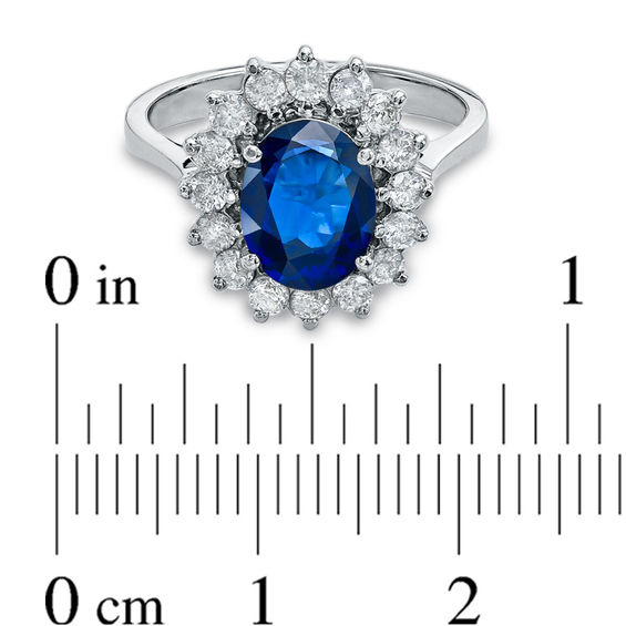 Your Stone Your Storyâ¢ Oval Blue Sapphire and 5/8 CT. T.w. Diamond Frame Ring in 14K Gold