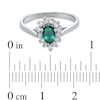 Thumbnail Image 2 of Pear-Shaped Emerald and 1/7 CT. T.W. Diamond Frame Engagement Ring in 14K White Gold
