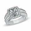 Thumbnail Image 1 of 1 CT. T.W. Diamond Three Row Frame Semi-Mount in 14K White Gold
