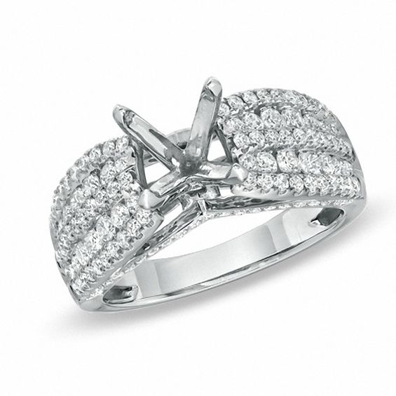 1 CT. T.w. Diamond Semi-Mount in 14K White Gold