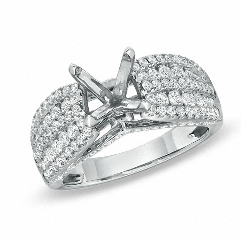 1 CT. T.W. Diamond Semi-Mount in 14K White Gold